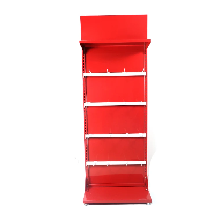 Factory Sale Custom Product Display Rack Adjustable Height Metal Racks Shelves for Shop With Hooks and Shelf