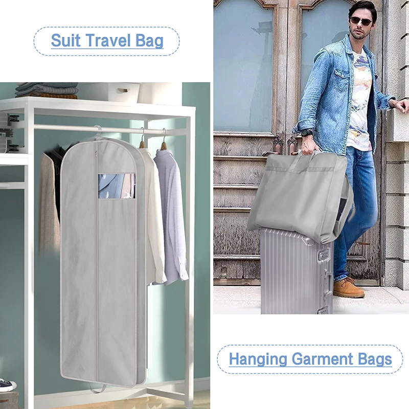 Wholesale Folding Wedding Dress Suit Cover Garment Bag Travel Dust Zipper packaging Garments Bags