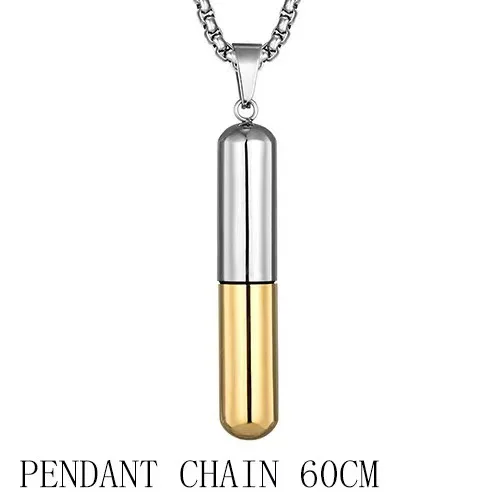 Pill Perfume Bottle Summer 18K Gold Plated Non Tarnish Stainless Steel Pendant Fashion Jewelry Necklaces Waterproof for Women