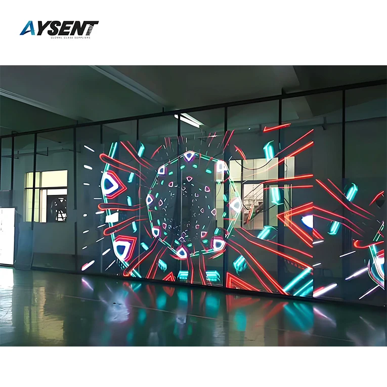 High definition LED intelligent photoelectric glass can play videos suitable for curtain walls and interior decoration