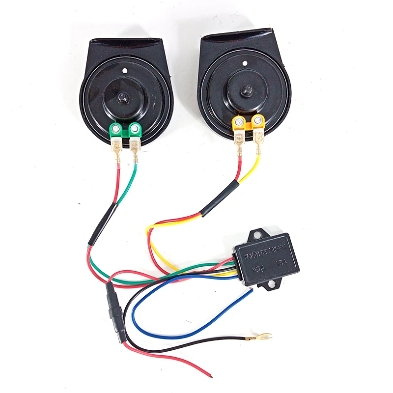 12V Electronic Horn loud car klaxon 12V Snail Horn 115dB Powerful Sound 510/410Hz