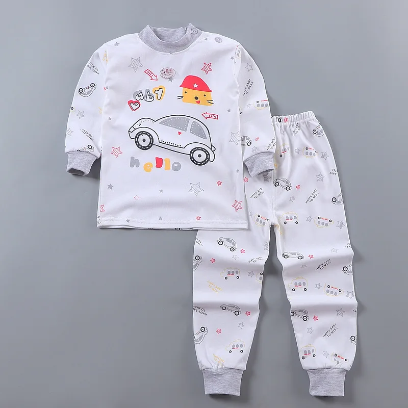 Комплект детского нижнего белья, детские длинные штаны, одежда для сна для мальчиков и девочек, хлопчатобумажные детские пижамы