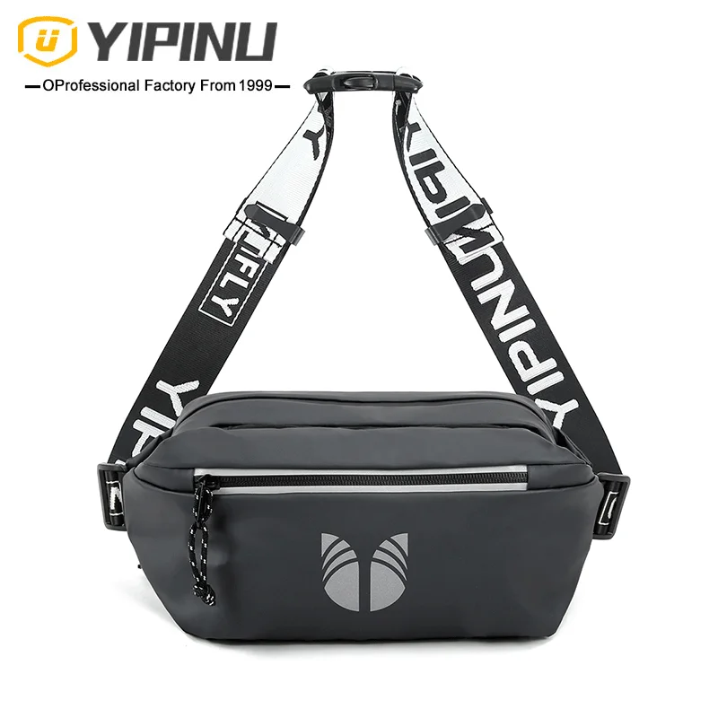 YIPINU Fanny Pack Men Crossbody Bags Chest Print Sport Zipper Lightweight Waterproof Fashion Unisex men waist bag
