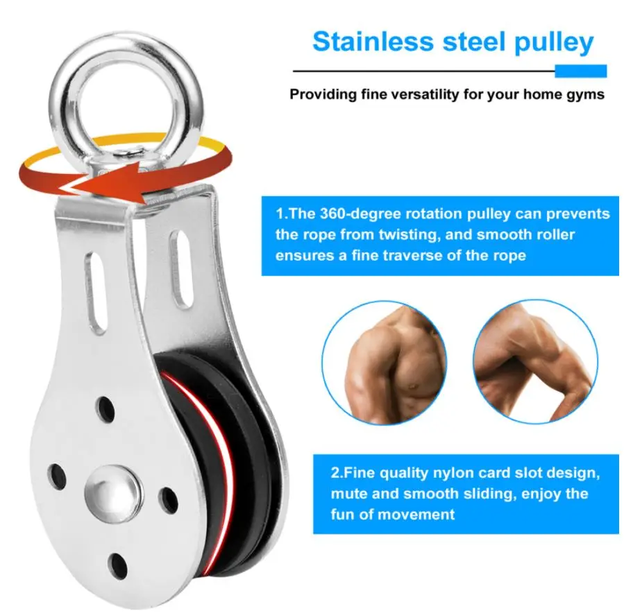 Home Gym Fitness DIY Pulley Cable Machine Attachment System Lifting Arm Hand Strength Training Equipment