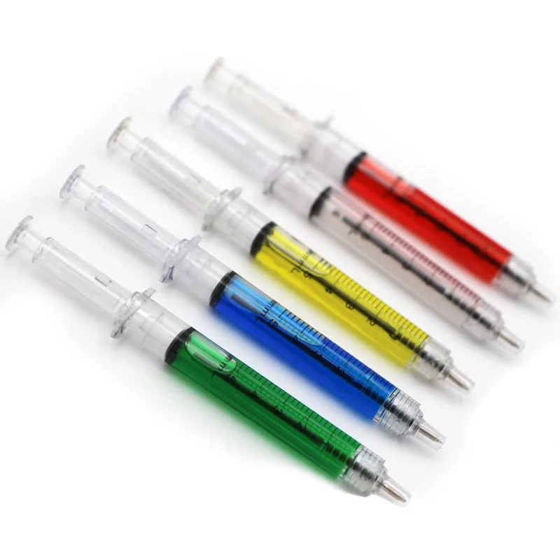
Syringe ball pen with liquid promotion injection ball pen customized logo 