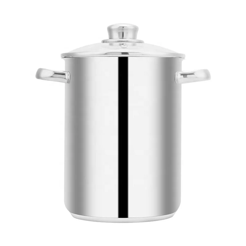 AAA Manufacturer Cookware Pasta Noodle Vegetable Cooking Induction Stock Pots 304 Stainless Steel Asparagus Pot with Basket