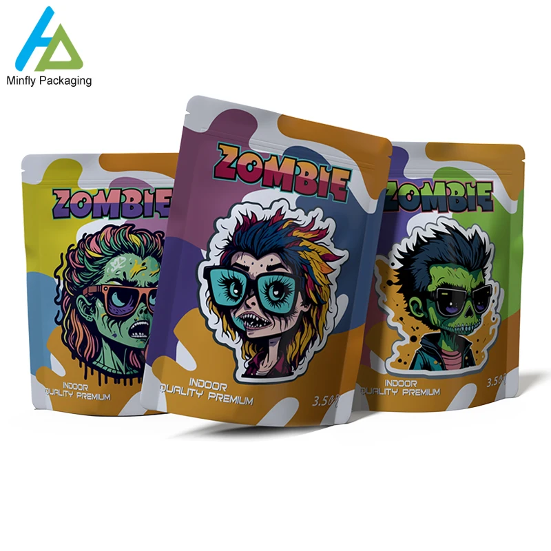 Wholesale Custom Mylar Bags Resealable Smell Proof PE PET AL Plastic Stand up Packaging Pouch with Offset Printing Food Snacks
