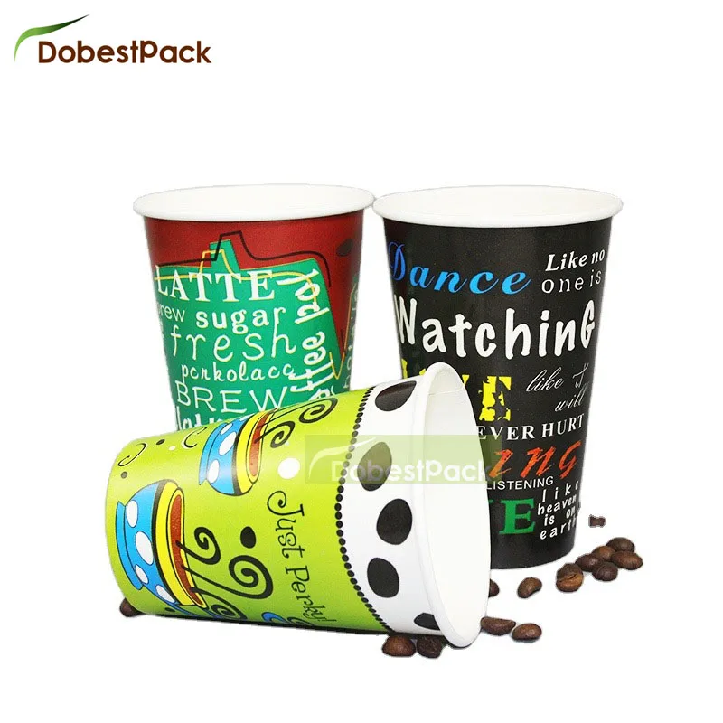 
Various size custom logo vending single wall hot drink paper cup 
