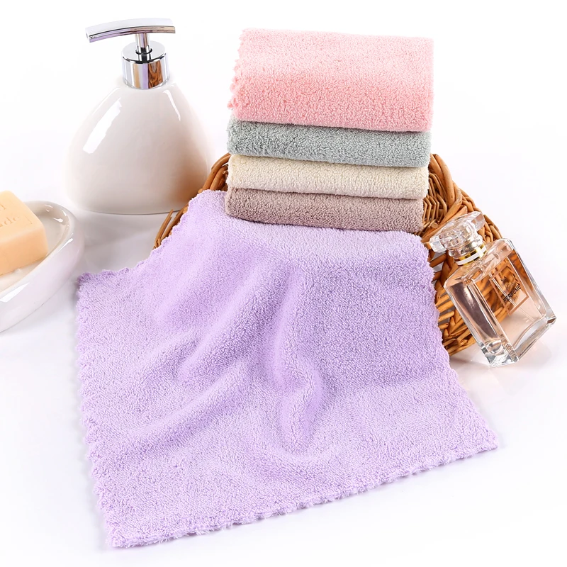 Colorful Ultra Soft coral fleece microfiber hand face Cleaning Cloth baby wash cloth towels