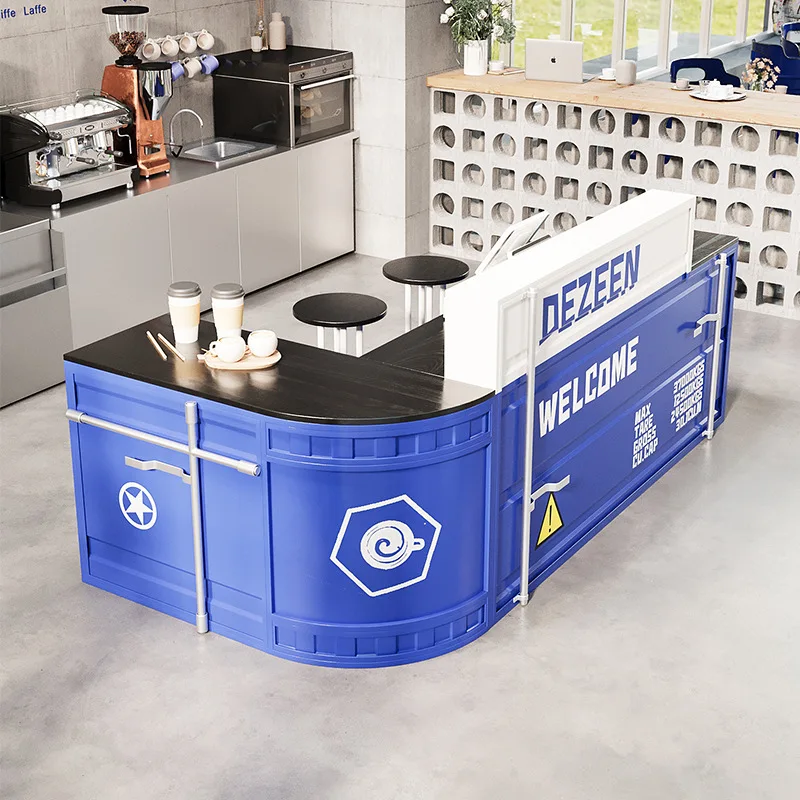 Cashier Gym Internet Celebrity Minimalist Iron Industrial Style Bar Retro Modern Small Front Desk Counter