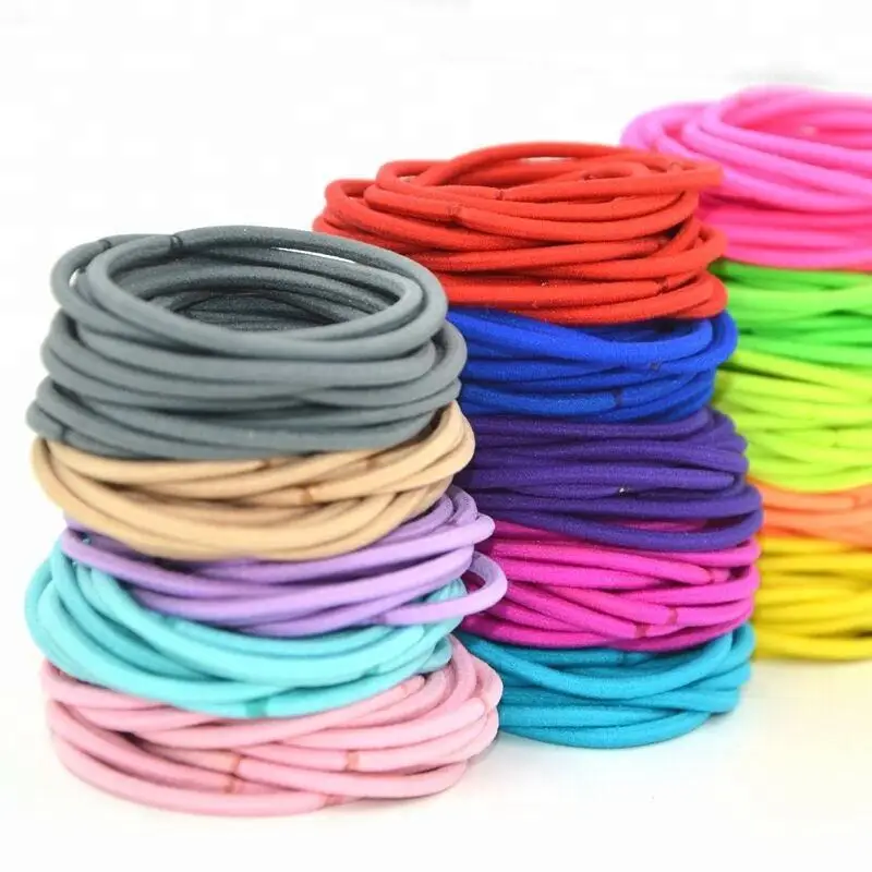 BSCI Audited Factory Wholesale Fashion Women Girls Solid Color Hair Accessories Thin Elastic Hair Ties Elastic Hair Band