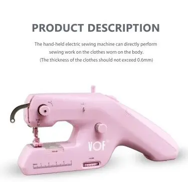 VOF 2021 New ZDML-6 Handheld Sewing Machine Double Stitch Manual Hand Sewing Machine portable