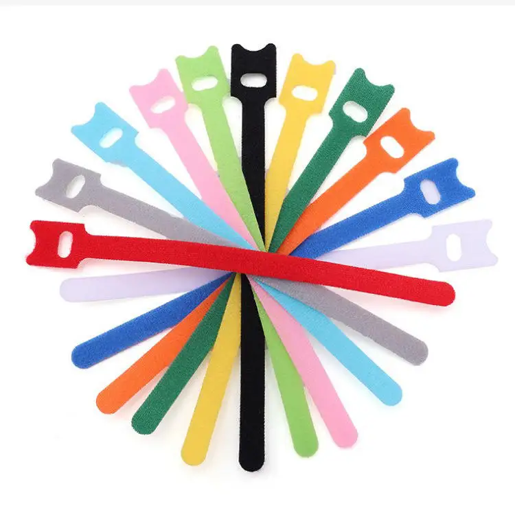 Fastening cable ties wires cords organizer straps Adjustable reusable double side hook and Loop straps