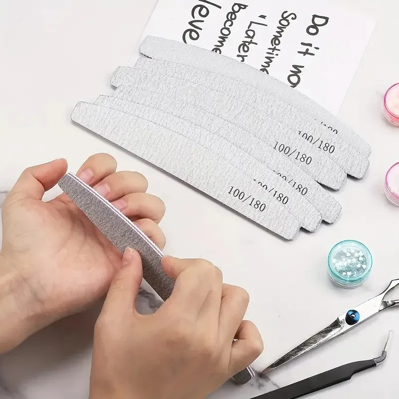 Emery Board Nail File Manufacturer Half Moon Nail File Washable Zebra Nail Files 100 180