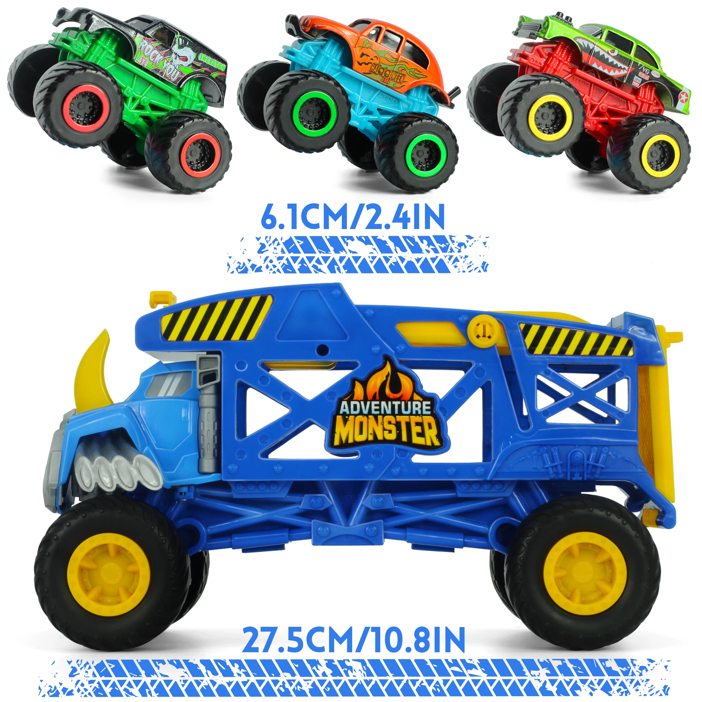 Sunq Factory 2024 Hot Selling monster mover truck with ramp Diecast Toys Car Diecast Friction Toy Vehicle For Kids Toys