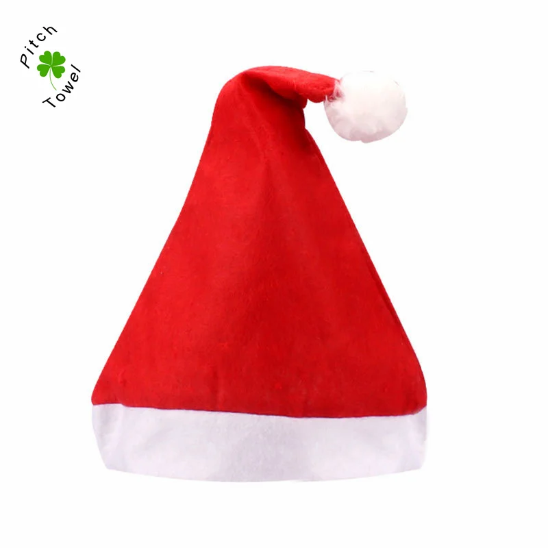 Factory wholesale cheap merry christmas decoration supplies Golden velvet santa top hat hats