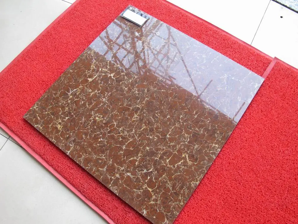 Modern Classic Burgundy Polished Porcelanato 60x60cm Porcelain Ceramic Floor Tiles 5mm Thickness Stone Texture Villas 5 years