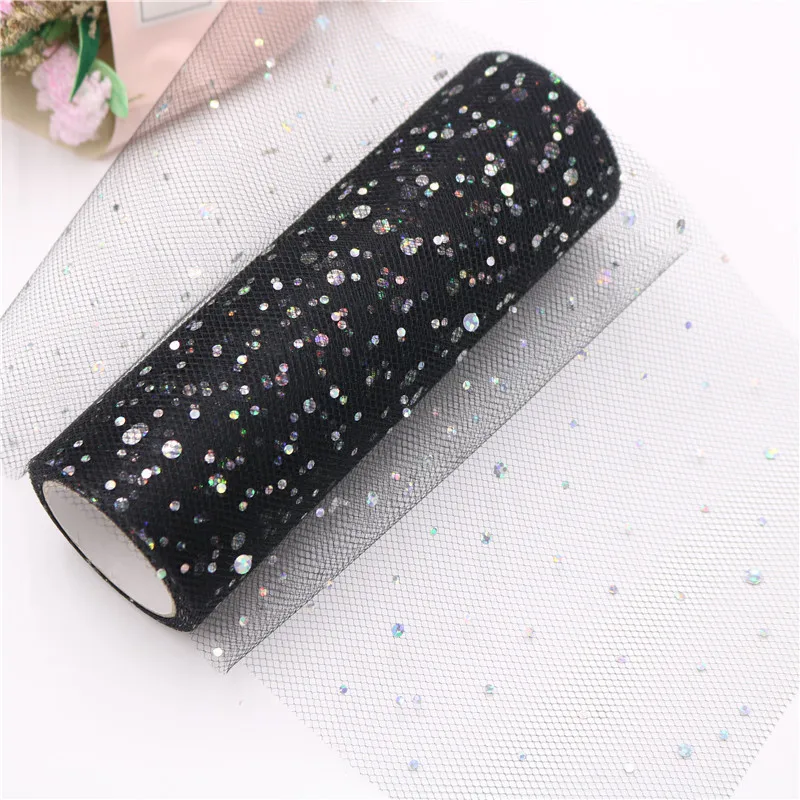 15cm Wholesale Christmas Accessories Gillter Dot Decorative Organza Tulle Mesh ribbon