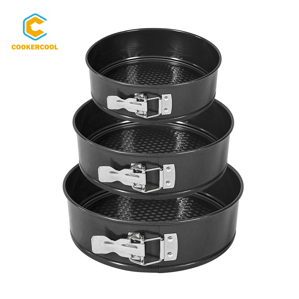 Cookercool Amazon hot sale carbon steel nonstick round mould metal cooking baking pans for cakes
