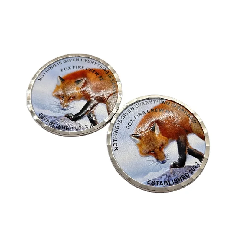 Cheap custom colorful design coins silver plating 3D UV printing metal challenge coins