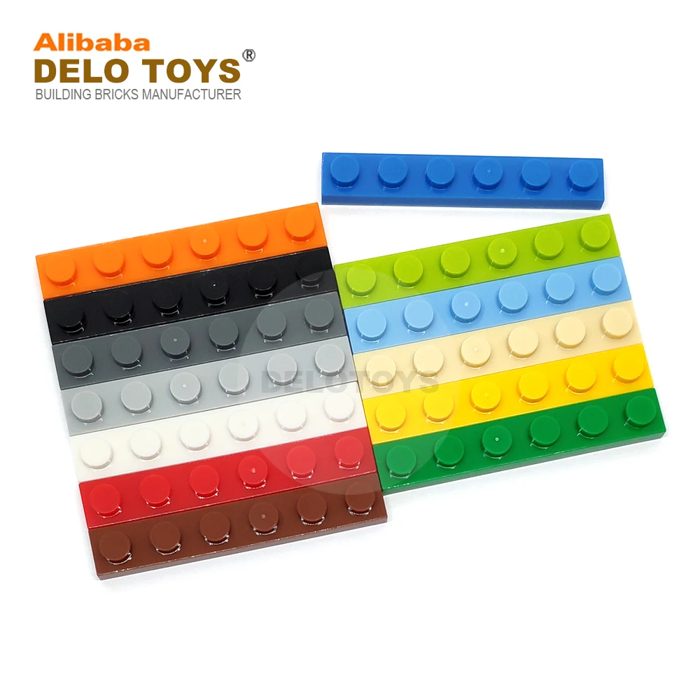 DELO игрушки (13 видов цветов) пластиковые строительные блоки кирпичи 1*6 тарелка 1x6 (№ 3666)