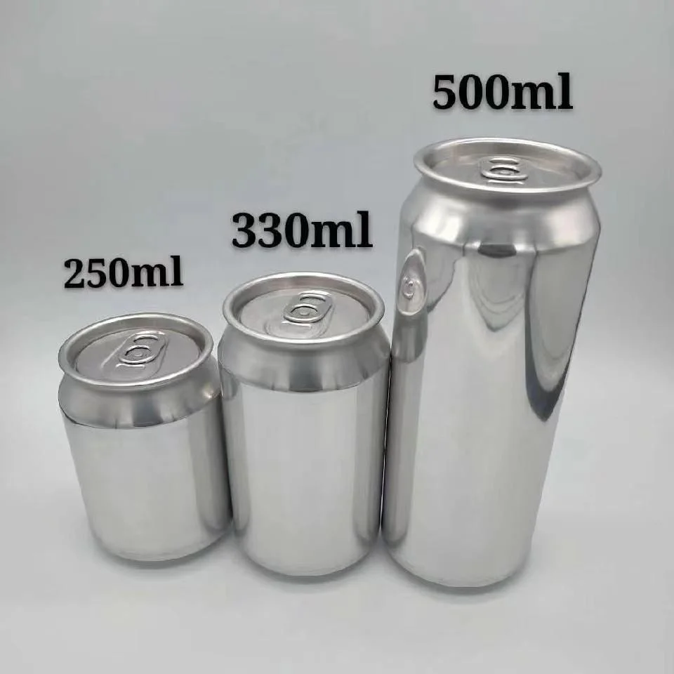 Aluminum Beverage Can Silver Round Beer Can Metal Customized Custom Logo Printing 250 Ml 330 Ml 500 Ml Metal Fruit Juice Can 202