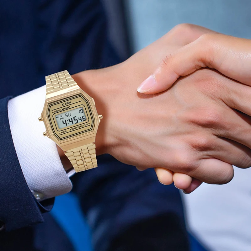 
Cheap OEM Gold Relojes Classic Electronic Mens Digital Quartz Watch 