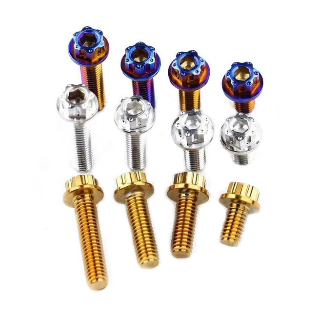 Hot Sales Motorcycle Titanium Disc Brake Bolts Flange Hex Head bolts Torx Head Flange Screw