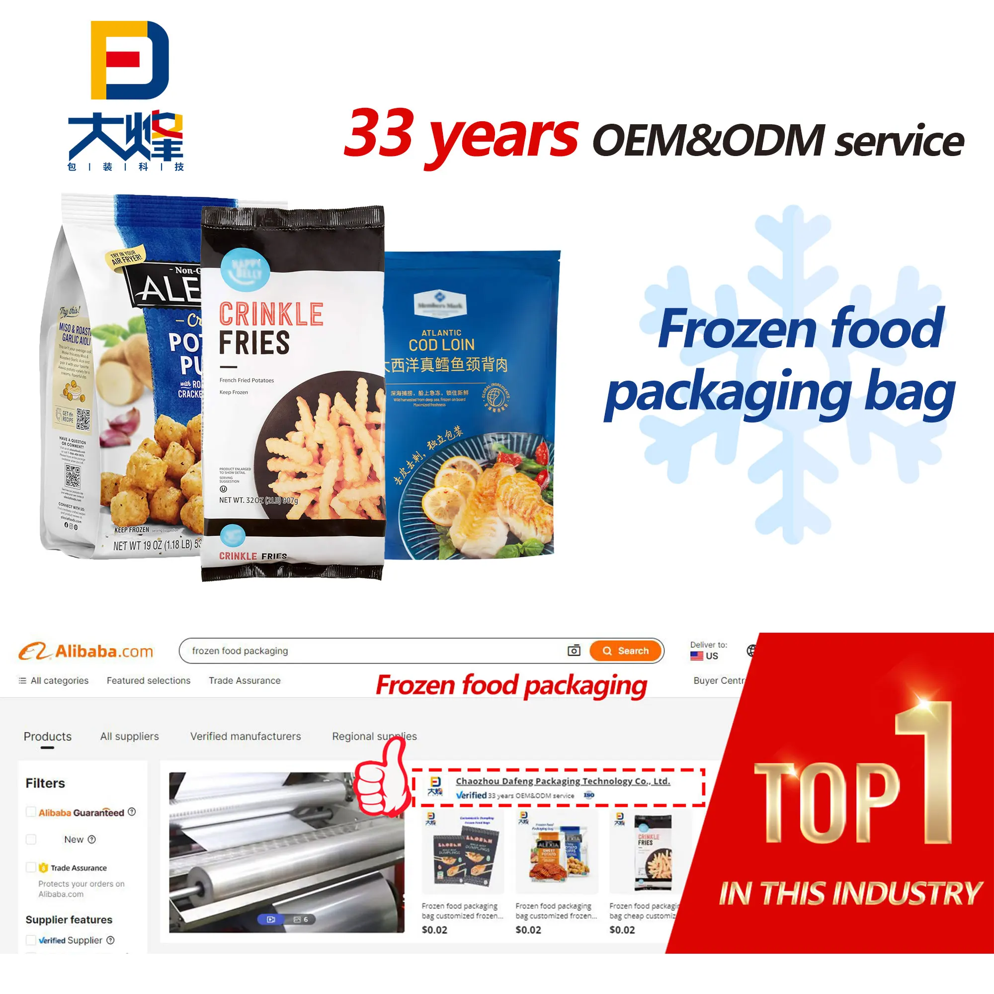 Пластиковый пакет для замороженных продуктов