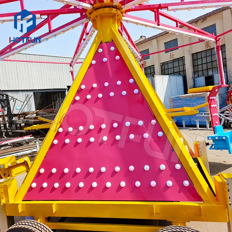 Amusement rides trailer mounted park attractions for park portable amusement ride manege trailer flying chair for sale