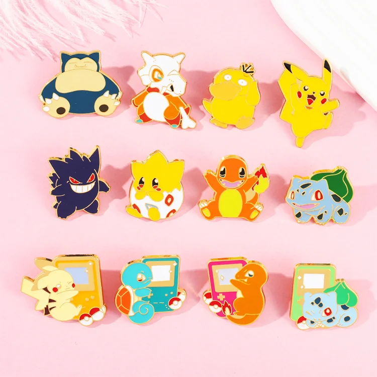 Manufacturer make popular anime design lapel pins no minimum cheap bulk stocked soft enamel pin