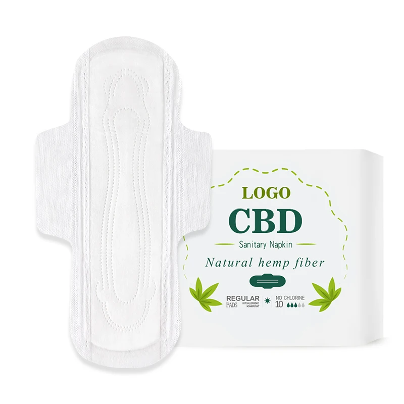 CBD Sanitary Napkin Hot Sale Ladies Natural Hemp Fiber Sanitary Pads High Absorbent Sanitary Pad Manufacturer