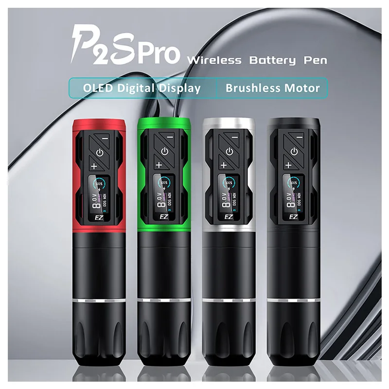 Wholesale EZ Tattoo P2S Pro Customized Swiss Brushless Motor Direct Drive Electric Tattoo Guns Wireless Tattoo Pen Machine