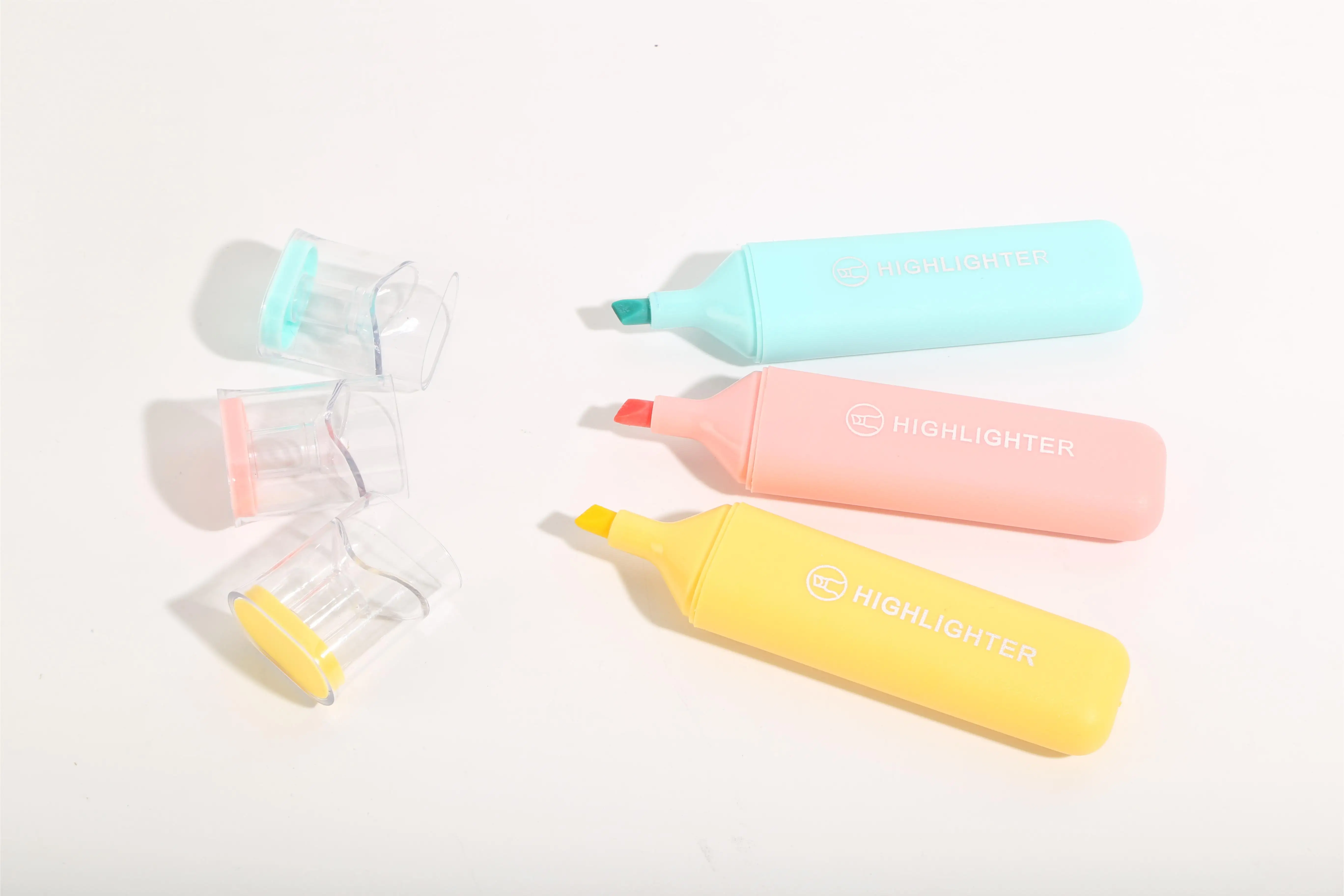 Office School Stationery Products 3pcs/set macaron color highlight marker pen customized oblique tip marker set