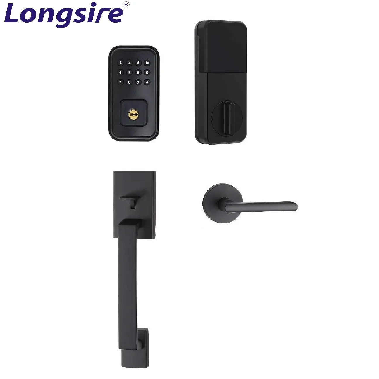 Hot Sale Modern Grip Handleset Electronic Deadbolt Mechanical Keypad Digital Main Door Lock Metal Wooden Door