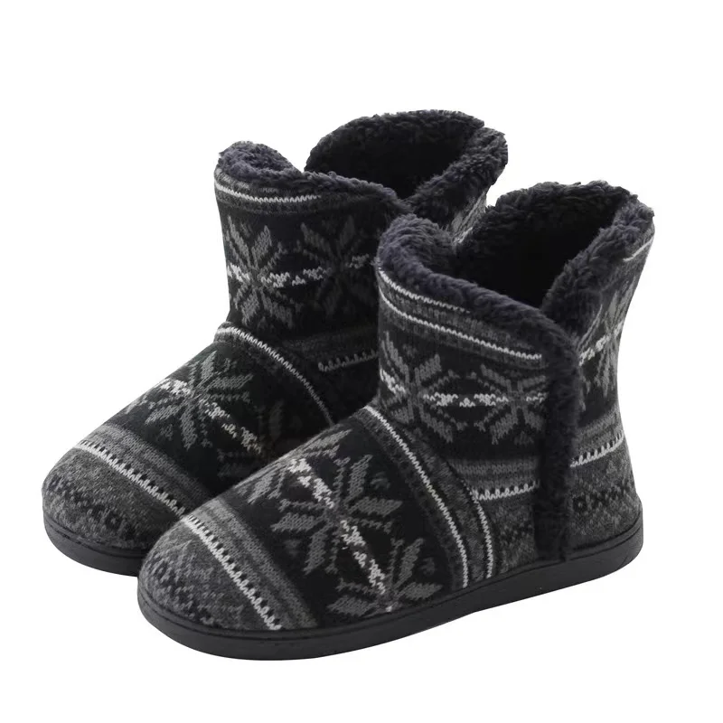Winter home booties indoor and outdoor non-slip boots padded cotton slippers