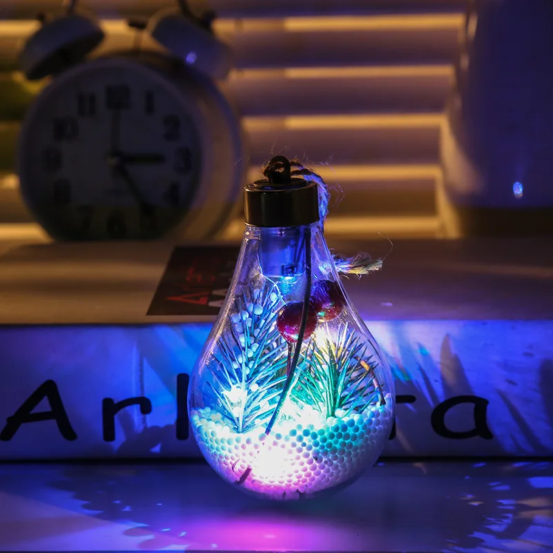 Hot christmas tree ornaments led flash light up christmas light bulbs tree lamps home decor