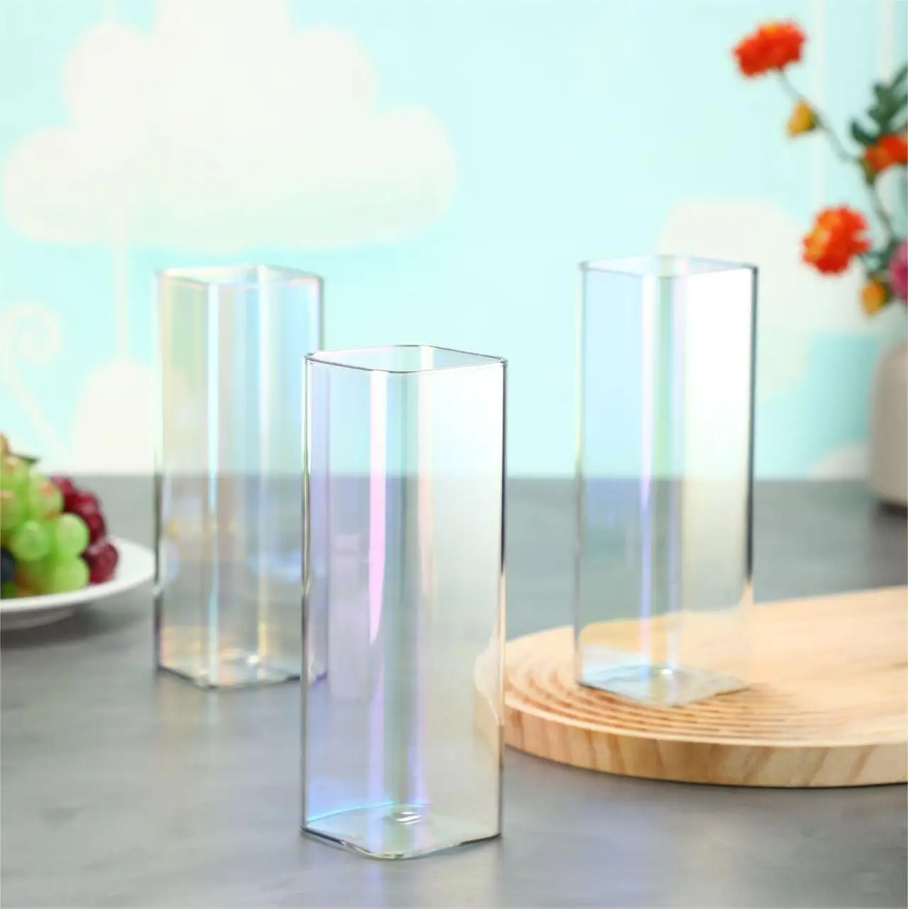 Eco-friendly non-toxic material borosilicate single wall glass cup