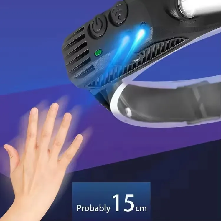 Super Bright High Power COB Motion Sensor Widen Beam Rechargeable Waterproof Headlamp For emergency