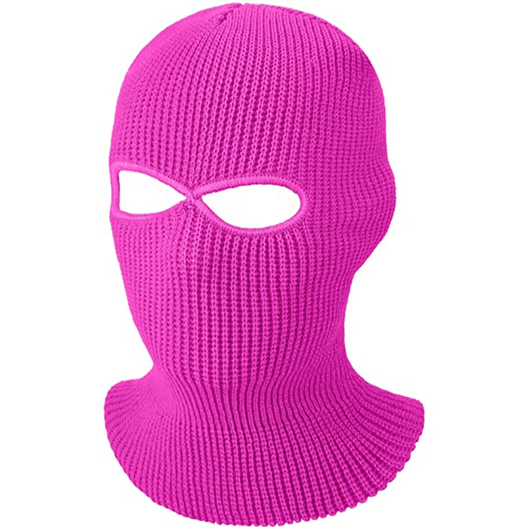 Custom logo designer high quality oem winter knit thermal two 2 hole motorcycle hood blank ski full face mask balaclava