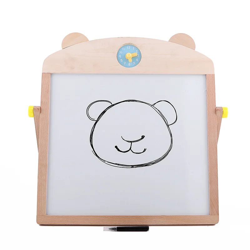 Wooden Double Sided Chalk Board Art Easel Magnetic Drawing Board Games Toys for Kids