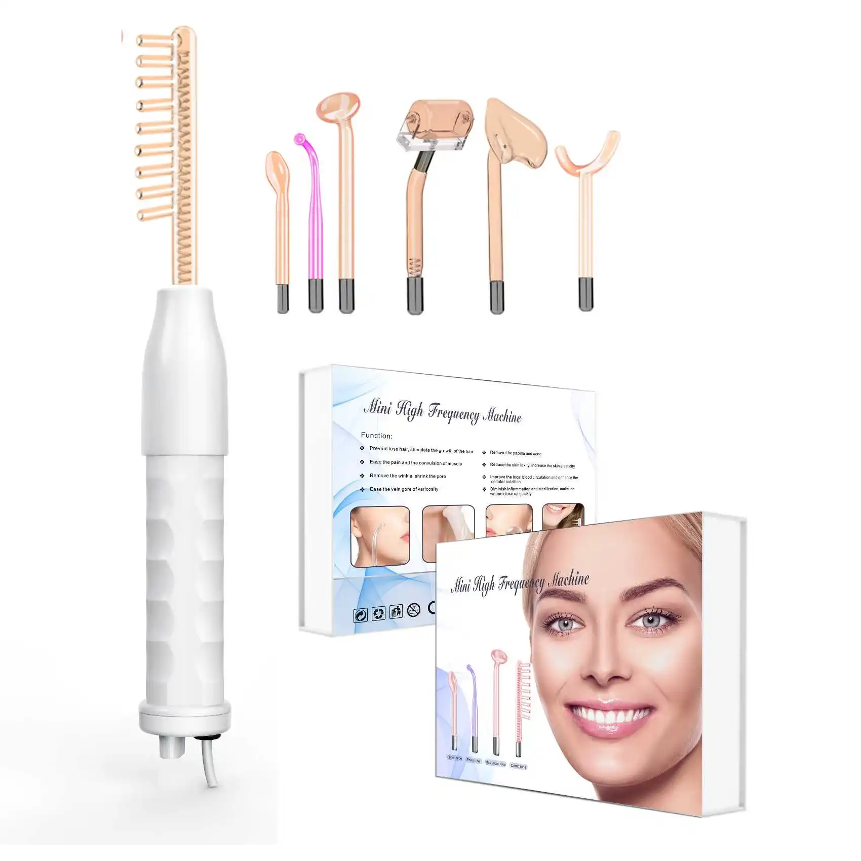 manufacturer factory price high frequency wand hair combo,high frequency wand for hair