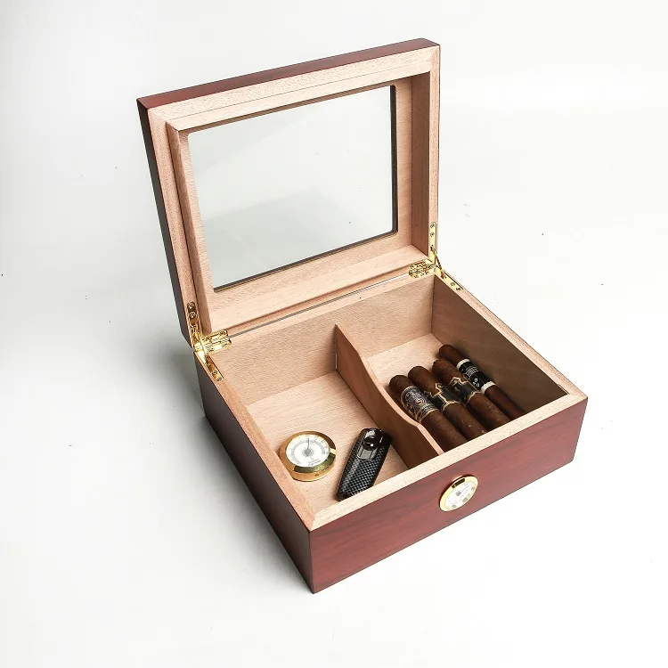 High quality shop use desktop cigar cabinet humidor box with humidifier