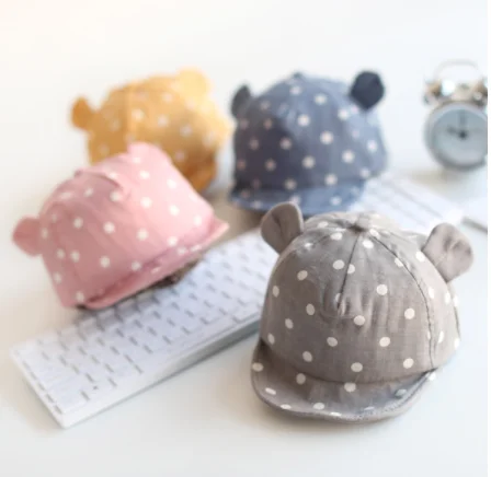 Cute polka dot pattern baby cap soft hat sun hat baby cartoon baseball cap