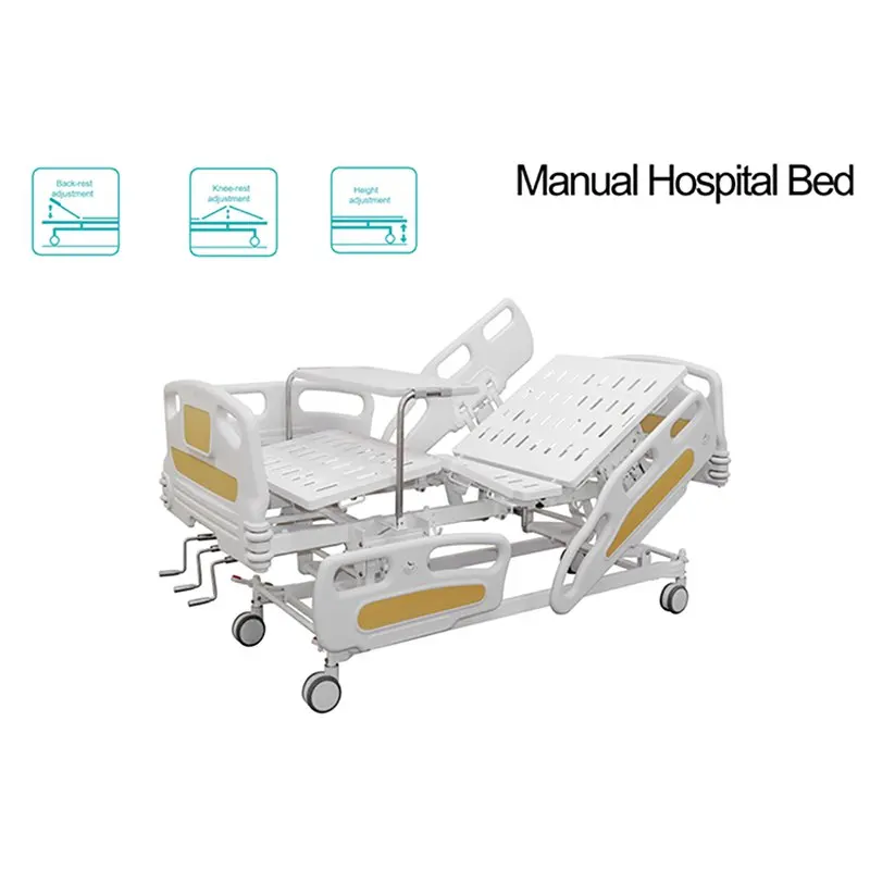 S336 Good Price Hospital Furniture Manufacturers 3 Functions Three Cranks Manual Hospital Bed