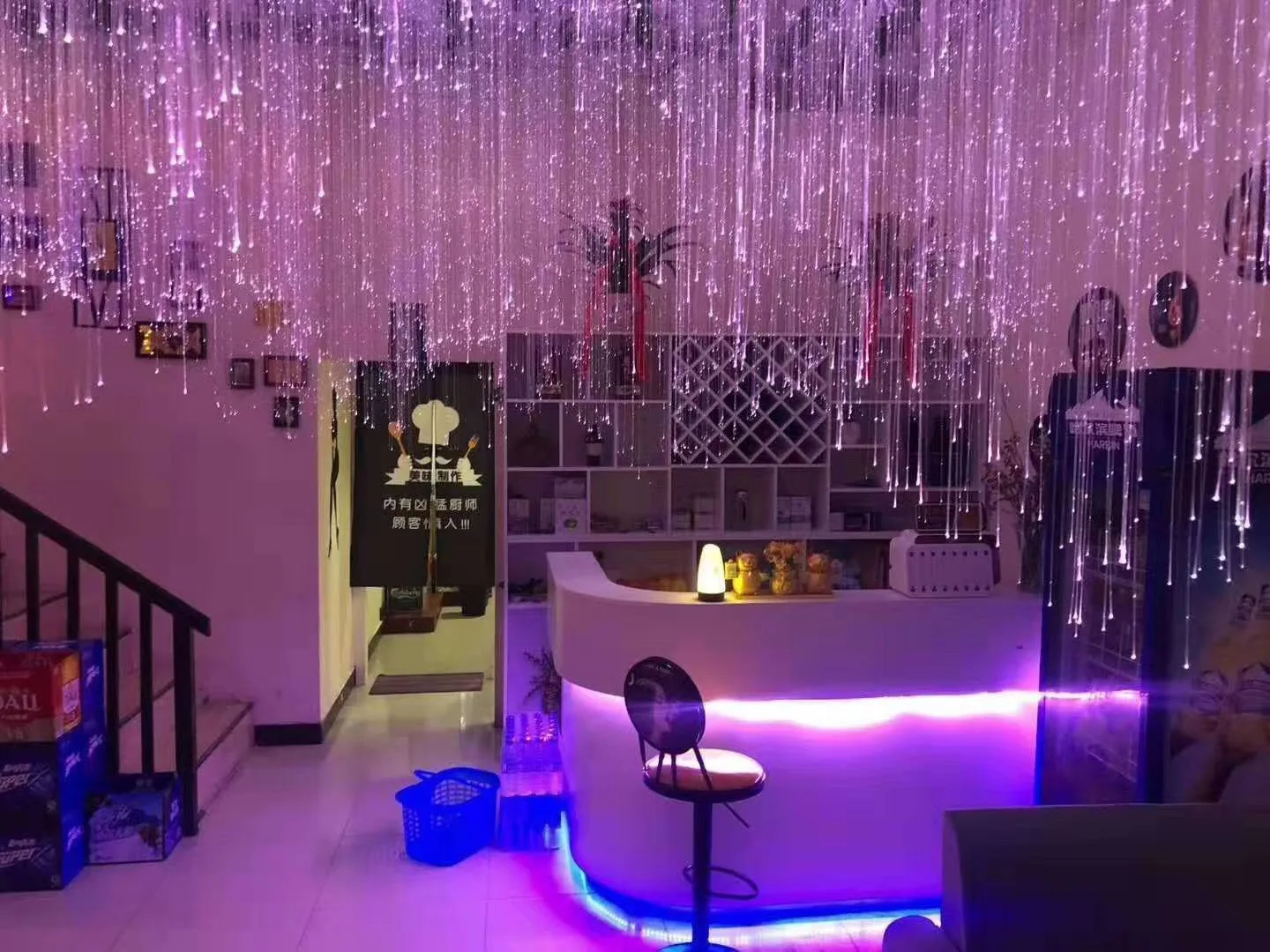 New Popular LED Fiber Optic Hanging Lights for Restaurant