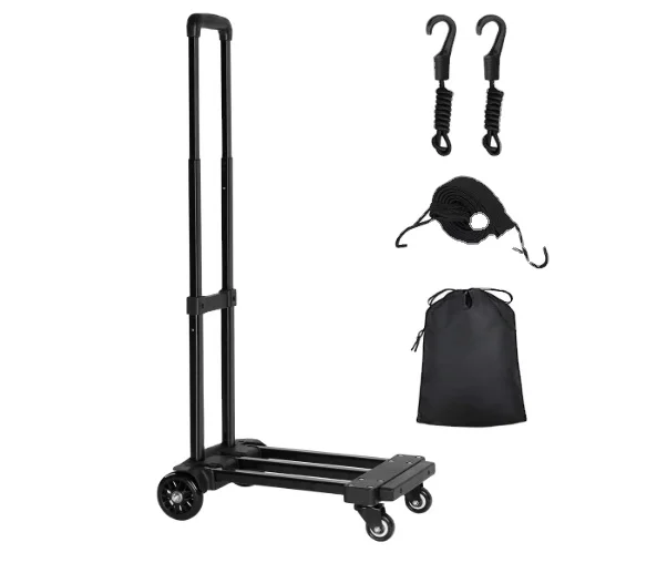 
Folding trolley 70kg / 155lb heavy duty 4-wheel solid building utility car is small and light, suitable for luggage movement and 