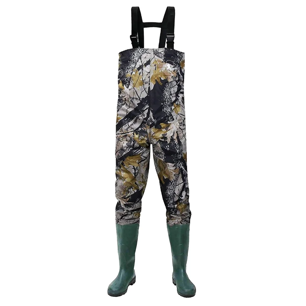 
Factory nylon PVC camouflage fork pants waterproof fishing waders 