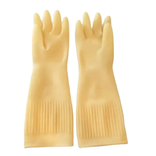 Household Latex Gloves Natural Red Pink 100grams Long Sleeve Gloves 38cm 44cm Korea Market