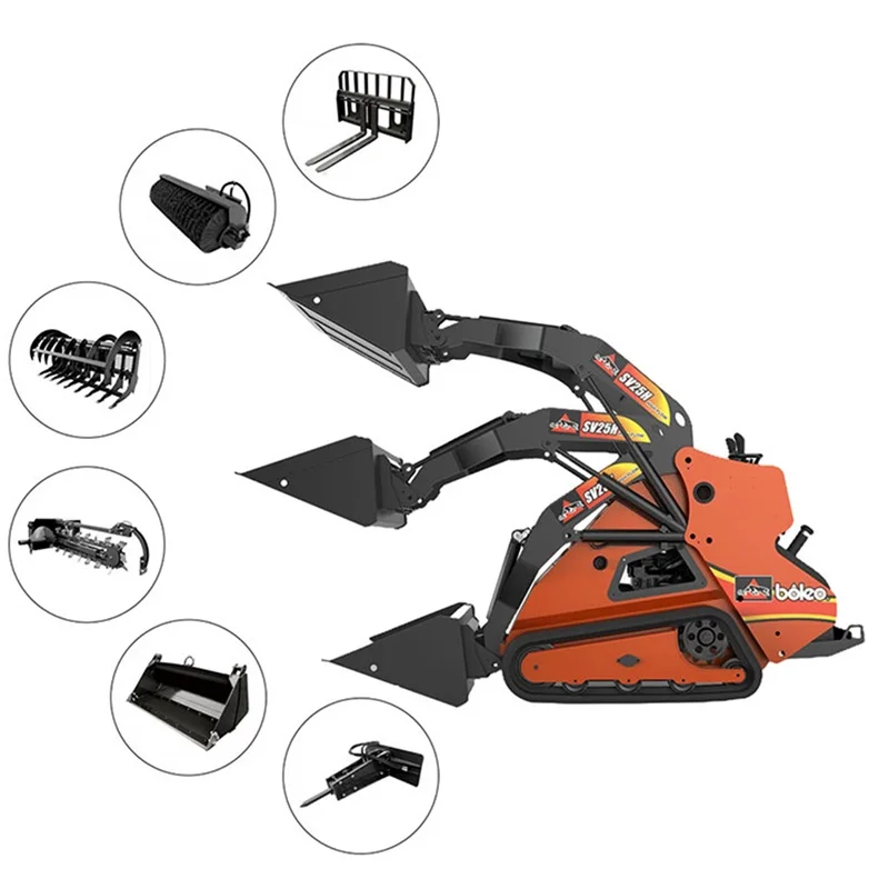 Wholesale China factory EPA Diesel Engine Mini Skid Steer Loaders Crawlers